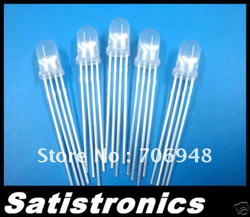 500pcs 5mm RGB Tri-color Diffused LED Common Cathode high quality free shipping mixed