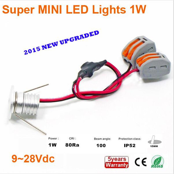 48pcs 1W Display Case MINI LED Spot Lights 1W 12V jewelry Case Cabinet LED 90 degree 12VDC Driver 15mm Cutting