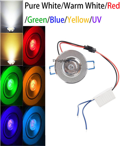 1W LED Ceiling Spot Light Cabinet Recessed DownLight Lamp Bulb Red Green Blue Yellow White Warm White UV, (Package of 10)