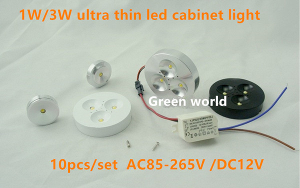 10pcs/set ultra thin 1W ceiling mounted cabinet light ,AC85-265V led wall lamp,Jewelry counter light ,mini rotable exhibition lamp
