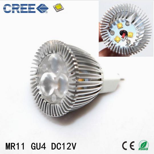 Mini LED Spotlight bulb MR11 DC12V 3w CREE LED Spot Lamp GU4 35mm Candle Bulb Light for business lighting diameter