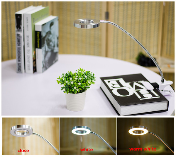 LED Desk Lamp 5V USB Rechargable Flexible Eye-Protection Adjustable LED Light Clip-on Clamp Beside Bed Table Desk Lamp For Laptop