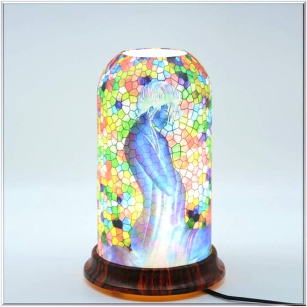 qinyuanPersonalized art table lamp (glass pattern 006 series),Support agent delivery