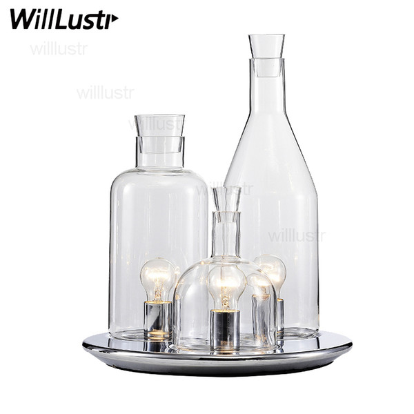 Replica ITRE Guido Rosati Bacco design 123 bottle table lamp fashion clear milk white glass desk light bedside sofa side hotel restaurant
