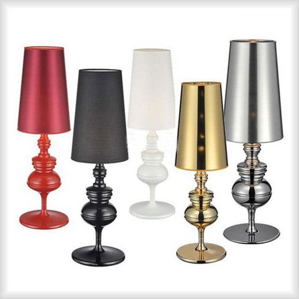 Modern Brief Spanish Defender Bedroom Table Lamp Fashion Table Lamp Light Living Room Wedding Cloth Shade Swtich Desk lights E27 Bulbs