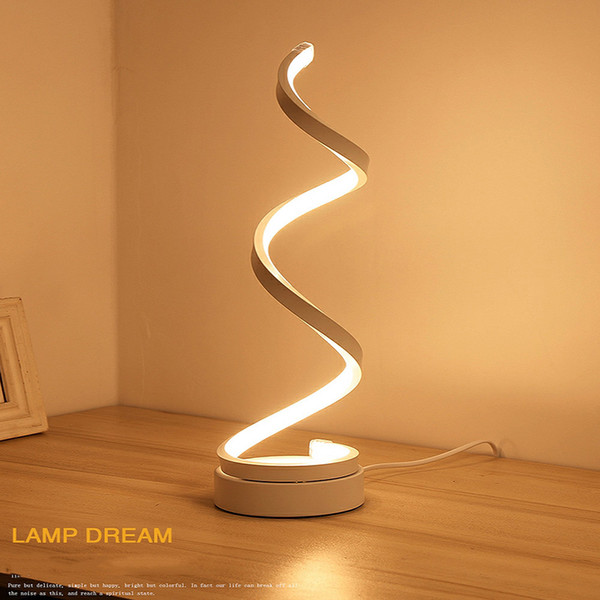 Creative Art Decoration 24W LED Table Lamp Acrylic Spiral Table Light Bedroom Bedside Lamp Home Decor Lighting Fixture 110V-220V