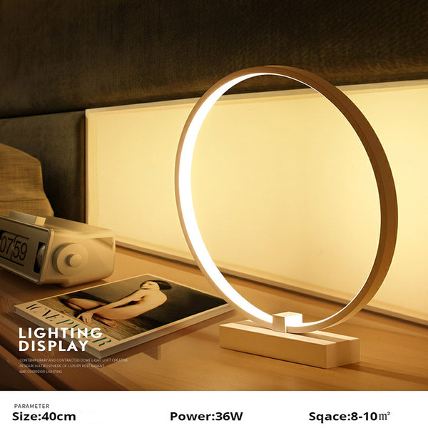 New Modern Circle LED Table Lamp Acrylic Desk Lamp For Bedroom Beside Lamp Home Lighting Fixture luminaria de mesa deco maison