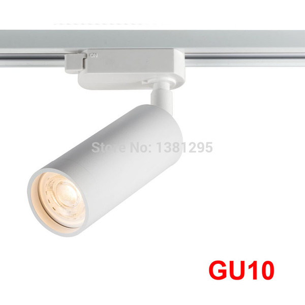 GU10 Track Light Spotlight LED Rail Lamp Spot Light Fixtures For Home Store Shop showroom black white 2wire 1 phase tracklight