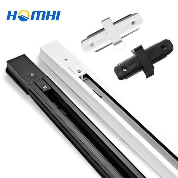 Track Rail 1m 0.5m Track [5pcs] Light Fitting black white spotadjustable rail flexible track connector 220v 110v Accessories