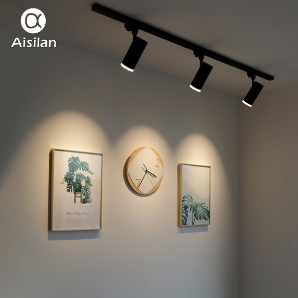 Aisilan LED Track Light 7W COB Rail Spotlights Lamp Leds Tracking Fixture Spot Lights AC90-260V Warm white light