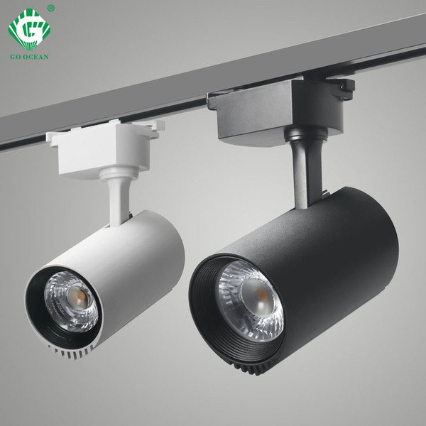 LED Track Light 20W Black Cob Track Lights Ceiling Lamp 200-240V For Clothing Shop Home Night Lighting Spot Rail Fixture Rail Spotlights