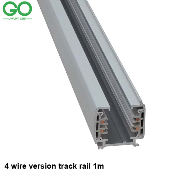 1m LED Track Rail 4-wire 3 Phase Thicken Fixture Black White Straight Corner 3-way 4-way Connector for track light