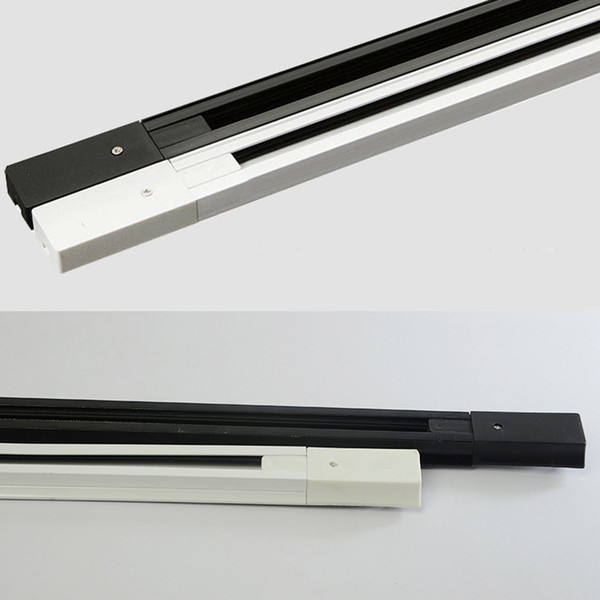 Aluminum 2 wire 1 phase Rail track bar For LED tracking lights not contain the lamp 1 meter 4cm width Black and white