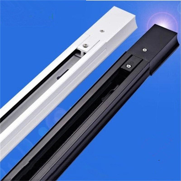 1m Aluminum Track Rail Accessories For Track Lighting Spot Lamp LED Track Light Rail Fixture Universal Rails Black White Silver 2 Line/Wire