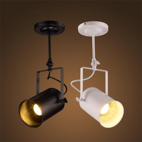 Loft Vintage LED Track Lights Wrought Iron Ceiling Lamps Clothing Bar COB Spotlights Industrial American Style Rod Spot Lighting