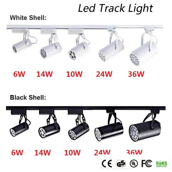 DHL CE ROHS UL Led Track Light 6W 10W 14W 24W 36W 120 Beam angle Led Ceiling Spotlight AC 85-265V led spot lighting