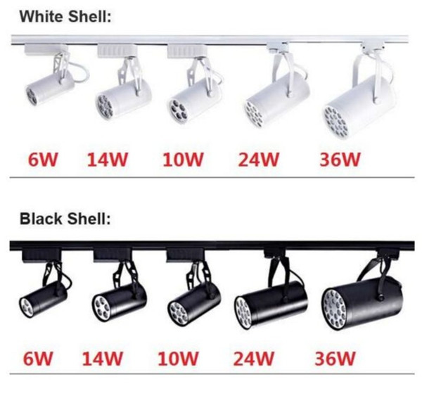 Black White LED track light 3W 5W 7W 9W 12W 15W 18W lighting Natural Cool Warm White Led Ceiling Spot Lights AC 85-265V MYY