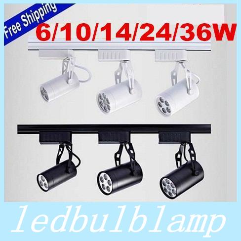 Black/White Shell 6W 10W 14W 24W 36W Led Track Lights Warm/Natural/Cool White Led Ceiling Spot Lights AC 85-265V