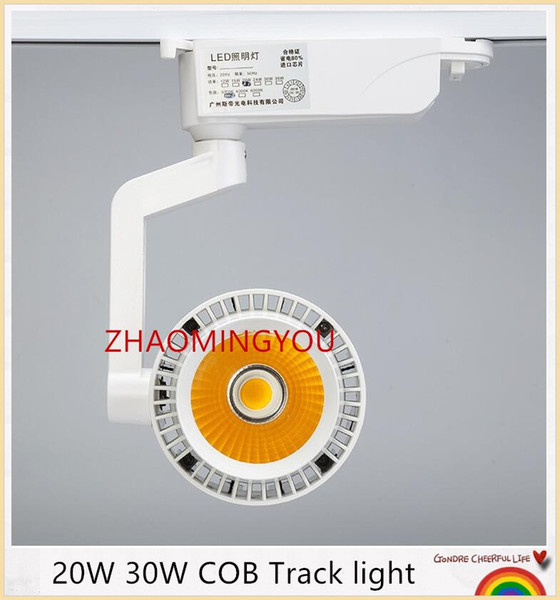 TON 20W 30W LED Track Light COB Ceiling Rail lights For Pendant Kitchen Clothes Shop Shoes Store White shell Lamps Spot Lighting