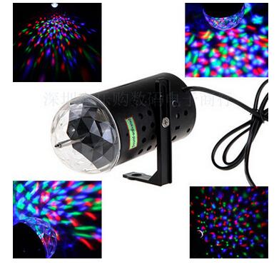 3W RGB Full Color Auto Rotating Lamp Voice-activated Crystal Magic Ball Laser Stage Light for Party Disco DJ Bar Bulb KTV Lighting Show