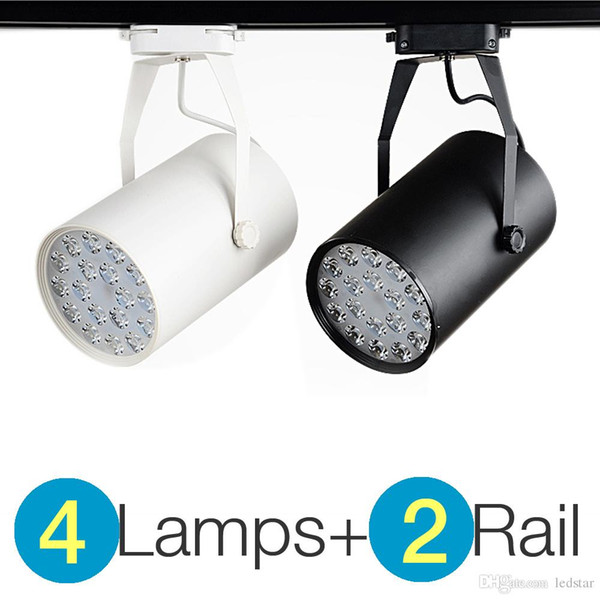 4+2 High Power LED Track Light 7W / 12W / 18W Rail Aluminum Lamp + Track Rail for Commercial Retail Spotlight Lighting