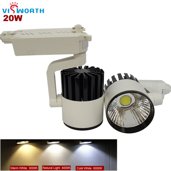 high quality 20w led cob track light rail light spotlight ac 110v 220v 240v led bulb warm white/cold white led light