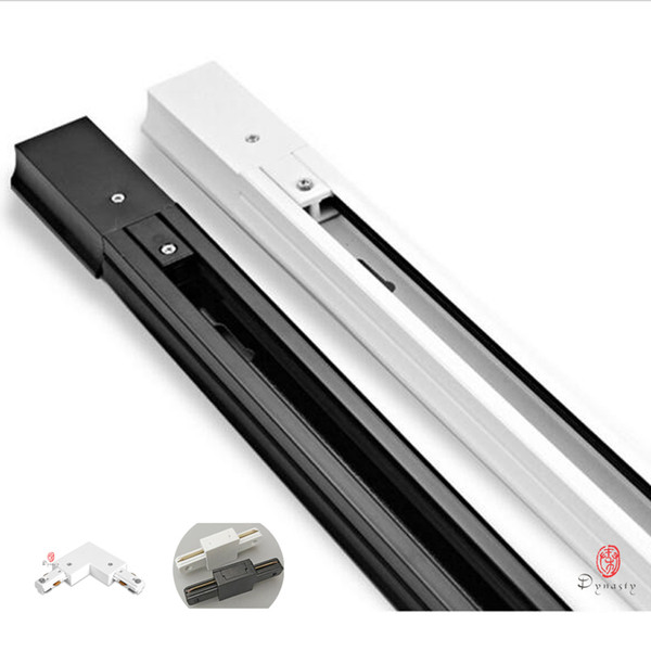 50CM Length Aluminum LED Track Line 0.5 Meter Slide LED Track Lights Rail Install Spotlight Base I&T Connector Assemble Dynasty Free Ship