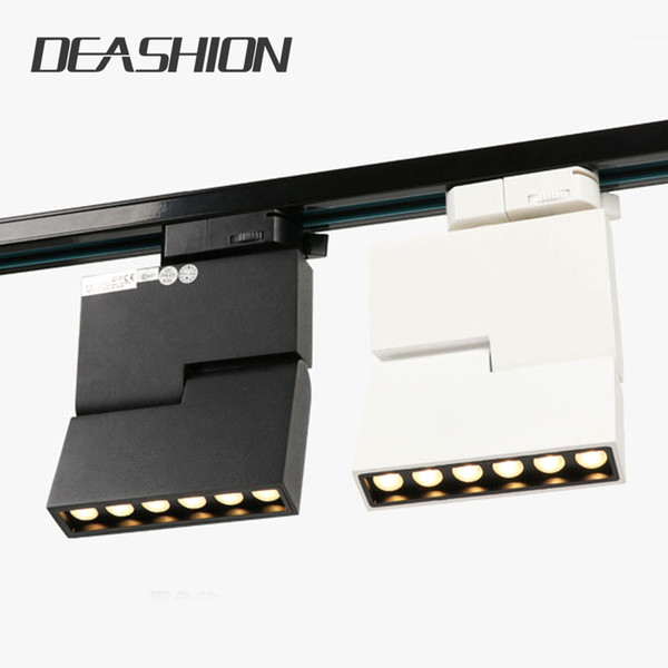 Black/White Shell 6W CREE Led Track Lights 2 3 phase Circuit 30 Angle Warm/Natural/Cool White Led Ceiling Spot Lights Lamp For Kitchen