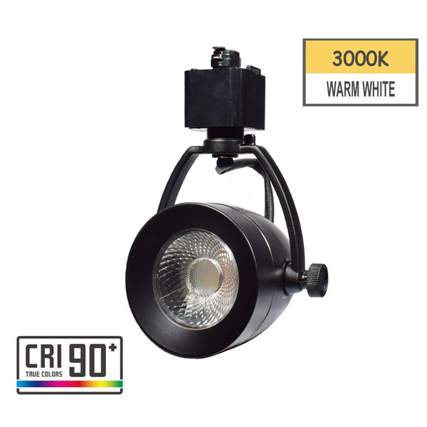 LED Track Light Head Track Lighting Fixture Integrated CRI90 With 3000K Warm White 110V 12W Adjustable Angle H Type Track System Black Color