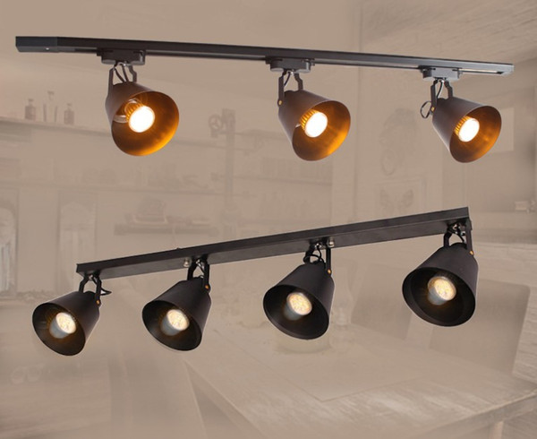 Modern industrial wind retro track lamp background wall lamp personality clothing shop leader LED living room spotlight LLFA