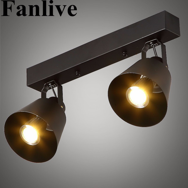 wholesale 5PCS Nordic modern retro bar track rail spotlights American loft clothing store living room bedroom corridor lamp