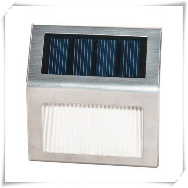 Solar Light Stainless Steel Housing 2 LED Step Light for Step Garden Yard Deck Light Monocrystalline Silicon Solar Panel