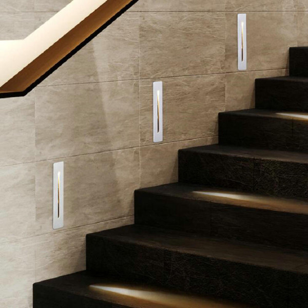 CREE 3W LED Buried Wall Lamp Indoor Corner Recessed Led Steps Stairs Light Decoration Hallway Staircase Lighting AC85-265V