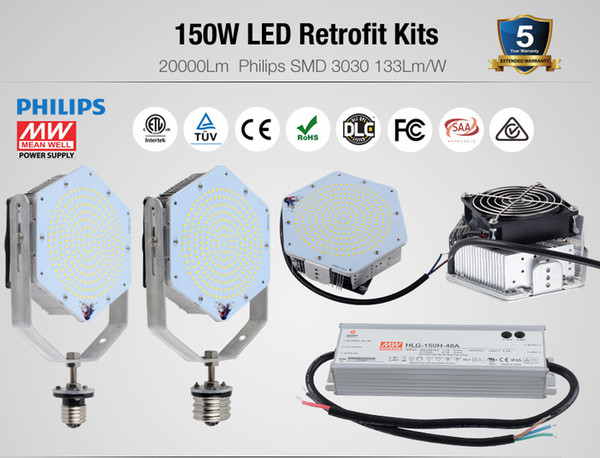 5 years warranty UL DLC Listed Led Outdoor Lighting E26 E27 E39 E40 150W Led Retrofit Kit MeanWell Drivers Led Street Light
