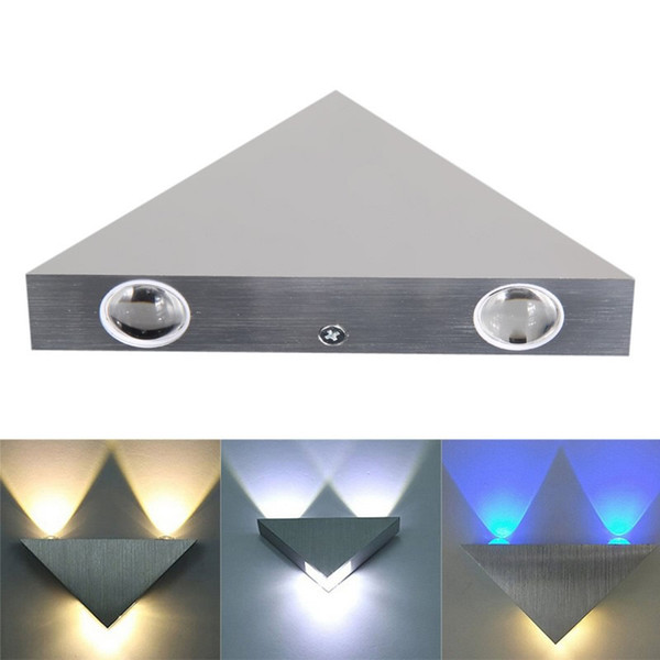 3W Led Wall Sconce Lights with Aluminium Aisle light Bedroom Hote Triangle Shape Decorative Lights,Multi-colored light Optional