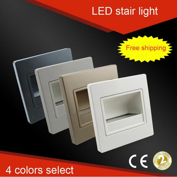 COB 2.5W 3W LED Wall Sconce lights lighting 85-265V Recessed in Led Stair Light In Step Lamp stairway lamps warm/cool white