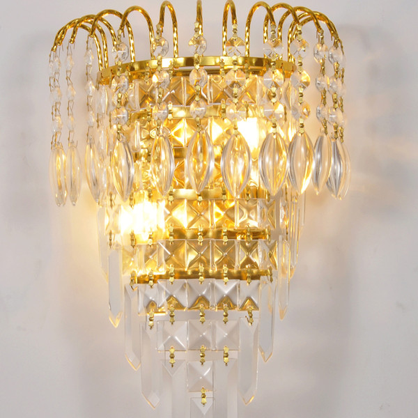 Luxury crystal wall lights sconce Lamps crystal K9 lamp gold living room wall lights led wall lamp