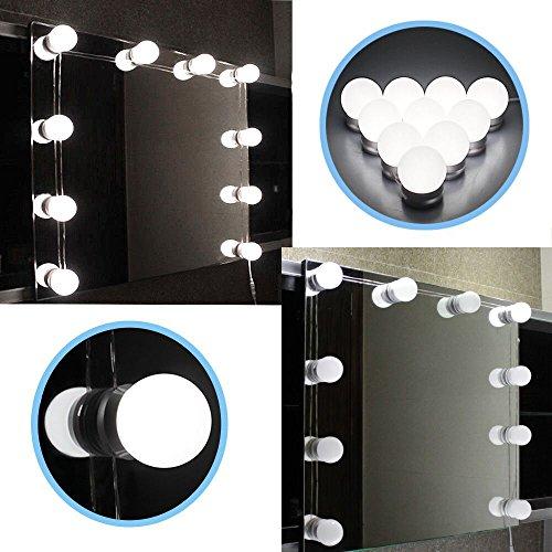 Hollywood Style LED Vanity Mirror Lights Kit with Dimmable Light Bulbs, Lighting Fixture Strip for Makeup Vanity Table Set