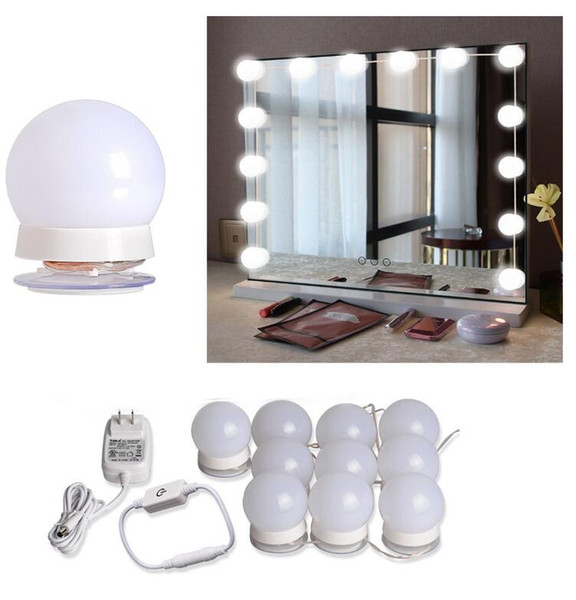 Hollywood Mirror Light Kit with Dimmable Light Bulbs for Makeup Dressing Table DIY LED Vanity Lighting Strip with Quality Adhesive 10 Lights