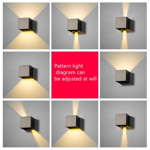 Wall lamp Led wall candle holder wall lamp adjustable Angle cube simple modern I cube surface mount outdoor lamp waterproof