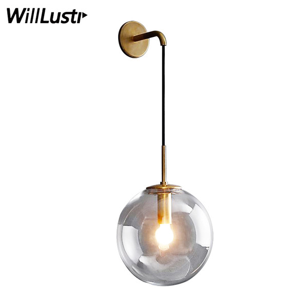 modern glass shade wall lamp LANGUEDOC SCONCE light hotel restaurant doorway porch vanity home bedroom cafe glass globe lighting