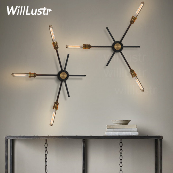 Willlustr vintage iron wall sconce loft metal lamp America country industry lighting long rotatable arm minimal wall light hotel bar cafe