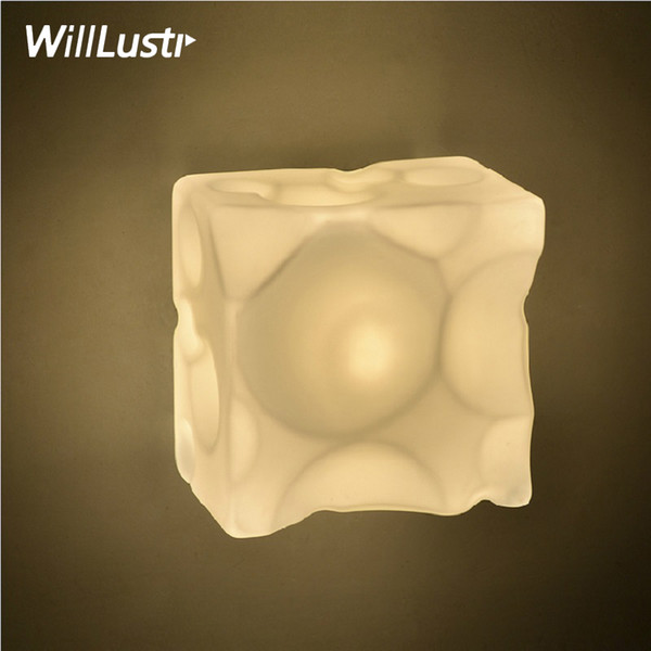 new white frosted glass wall lamp square cheese glass wall sconce hotel restaurant home living dinning room bedroom wall light