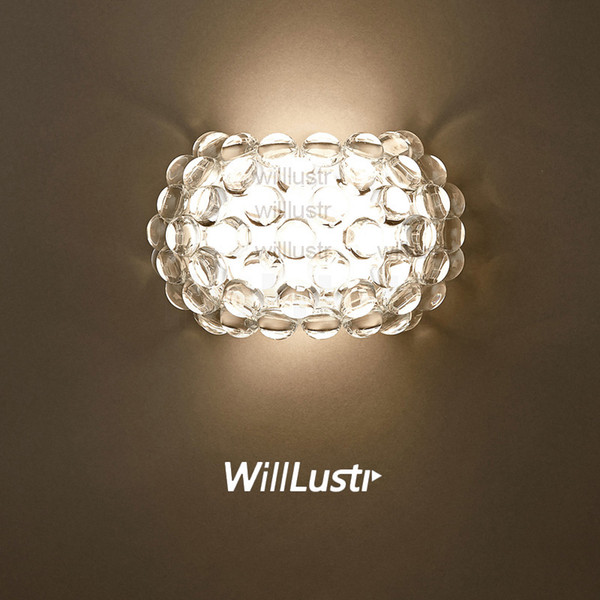 Willlustr Modern Design Light Wall Sconce Acrylic Ball Lighting replica Foscarini Caboche Wall Lamp LED R7S bulb clear gold bead hotel cafe