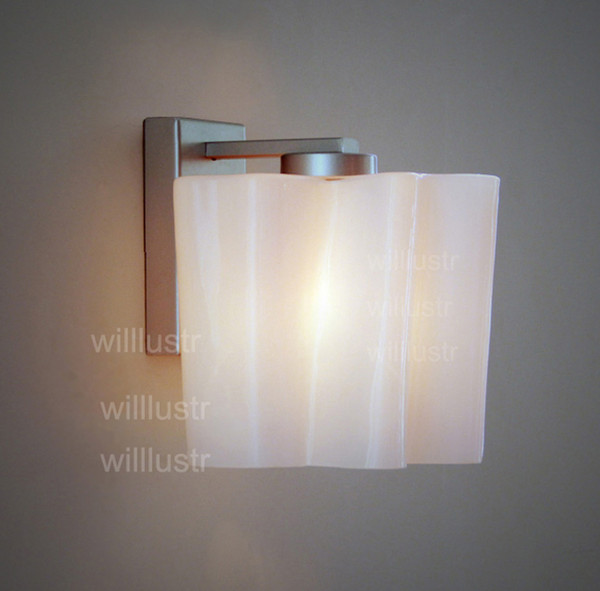 Logico wall sconce Lounge living doorway foyer vanity light modern lamp twist frosted milk glass shade white cloud lighting