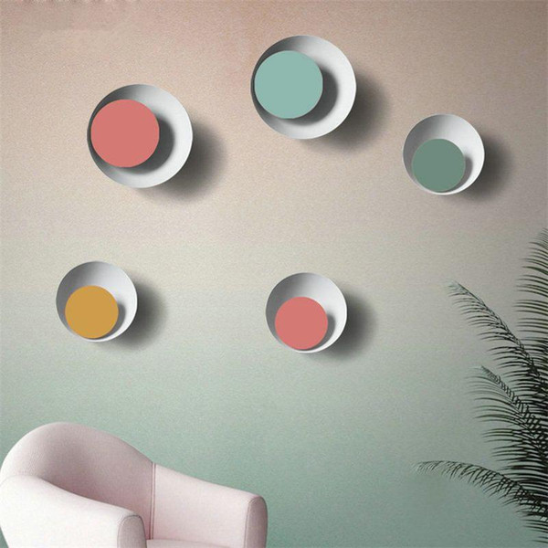 Nordic Colorful LED Wall Lamps Lamparas De Techo Pared Applique Murale Luminaire Plafonnier Wandlamp Lunar Eclipse LED Wall Lights Fixtures