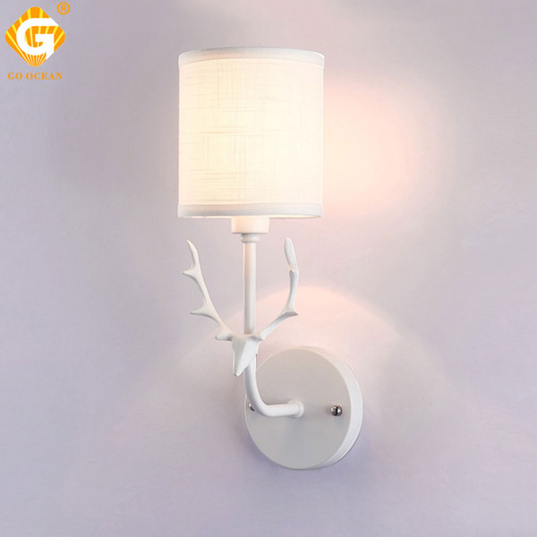 White Gold Bedside Wall Lamps Creative Wall Light LED E27 Bulbs Interior Upward Sconces Bedside Lamp Indoor Bed Room Lights