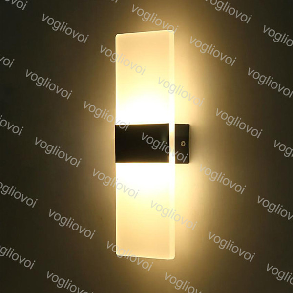 Wall Lamps 6W 12W Led Acrylic Wall Light AC85-265V Wall Sconce Living Room Bedroom Background Corridor Patio Lamp DHL