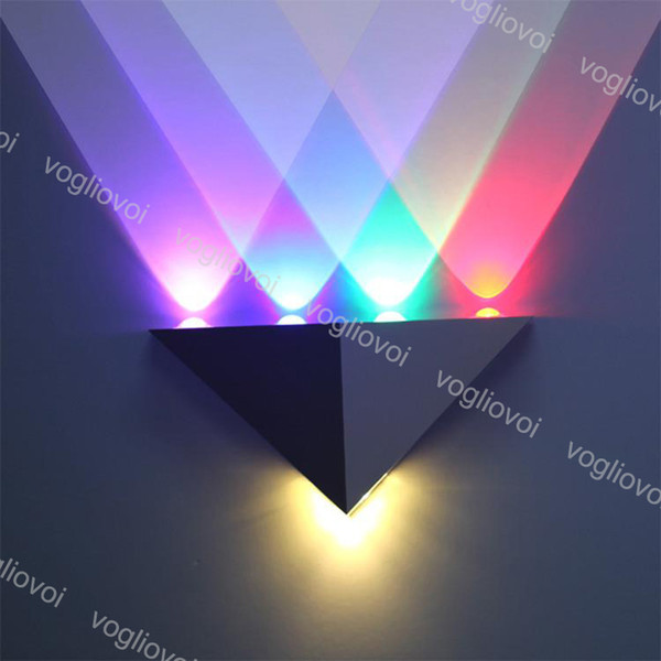 Aluminum Triangle Led Wall Lamp 5W AC90-265V Modern Home Lighting Living Room Light Party Ball Disco Light DHL