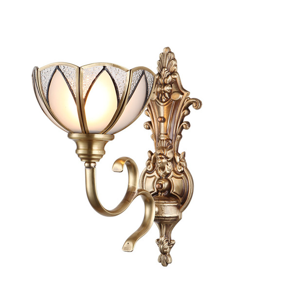 European Style Copper Decoration Lamp Hotel Aisle Corridor Stair Lighting Indoor Vintage LED Full Copper Wall Light